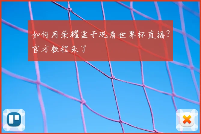 如何用荣耀盒子观看世界杯直播?官方教程来了